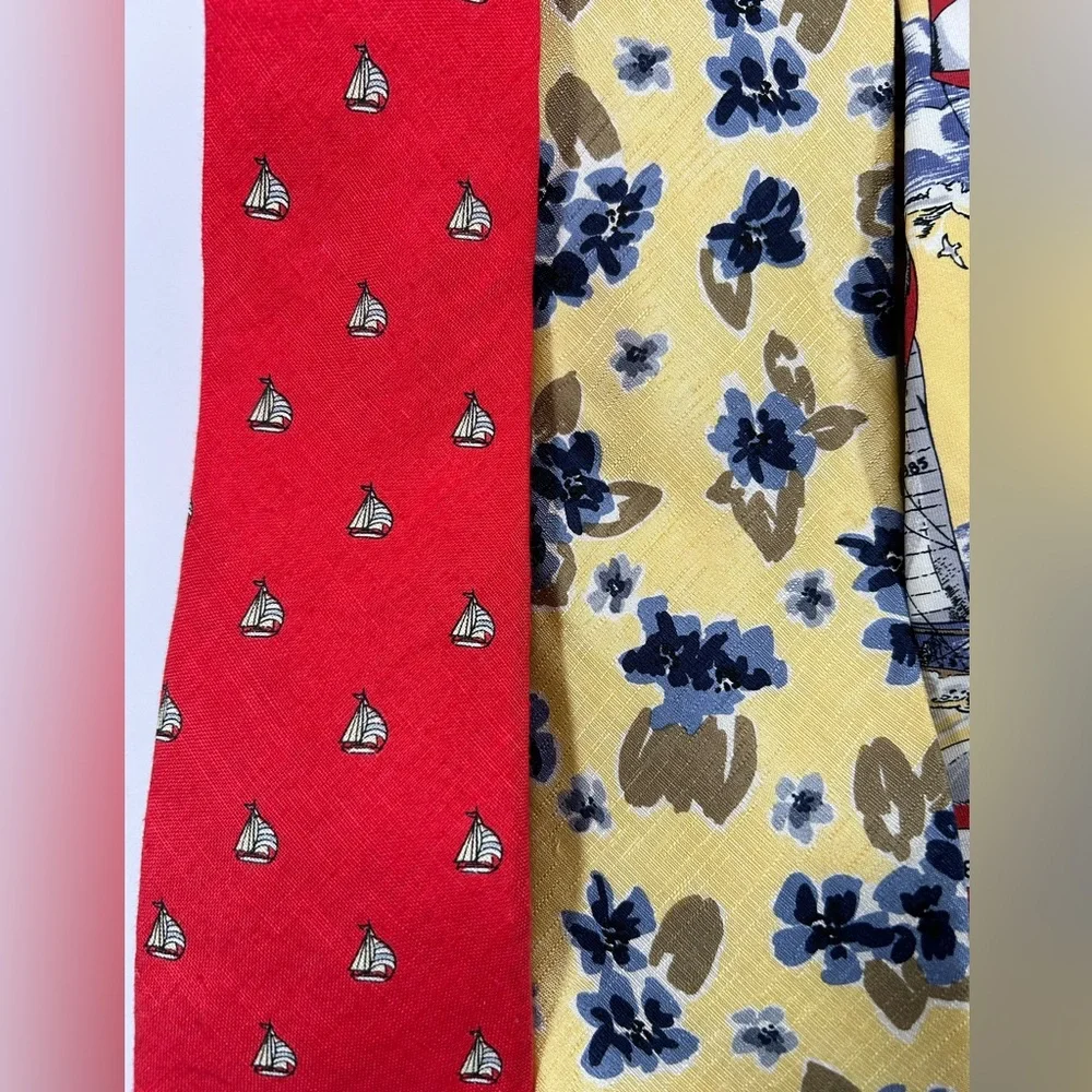 Vintage Lands’ End Charter Collection Tie/Neck Ties Set of 3